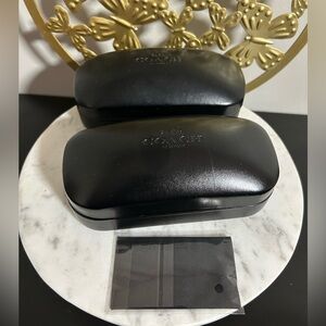 Coach Sunglass Hard Black Cases With Cleaning Cloth.